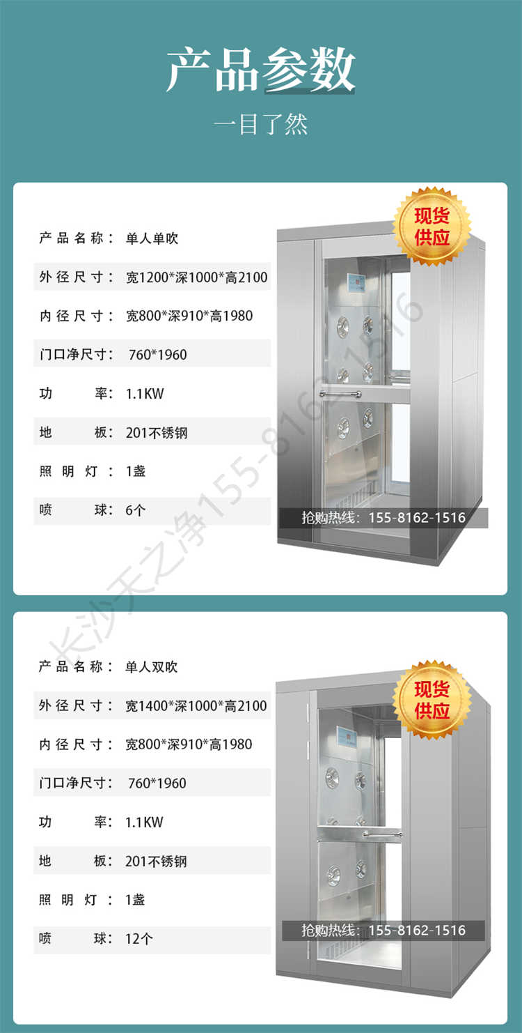 長沙天之凈201/304不銹鋼平移門風(fēng)淋室-產(chǎn)品參數(shù)1